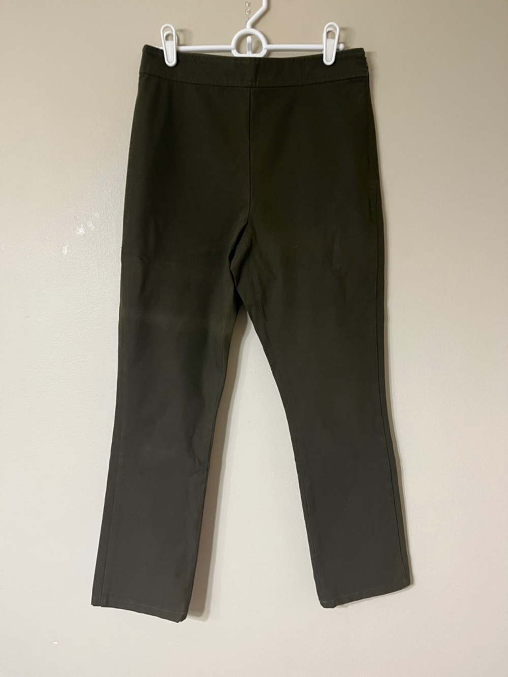 Theory Olive Green Stretch Ponte Pants